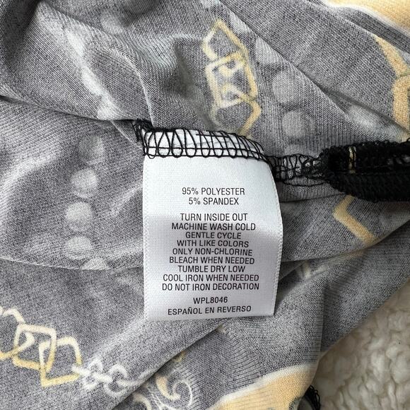 JM Collection Black Gold Chain Print Tunic Medium - Picture 7 of 11